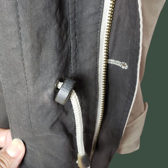 London Fog Jacket Parka Down Filled Removable Lining & Hood Beige/Brown Large - Picture 10 of 16